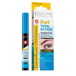 Corector sprancene cu hena Eveline Cosmetics, 8 in 1 Total Action cu colorare progresiva, 10 ml cu Comanda Online