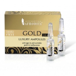 Cosmetica Afrodita – Fiole LUXURY cu aur pur 5 fiole a 1,5 ml pentru ingrijirea fetei