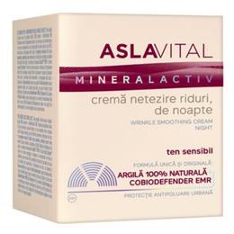 Crema Netezire Riduri, de Noapte – Aslavital Mineralactiv Wrinkle Smoothing Cream Night, 50ml pentru ingrijirea fetei