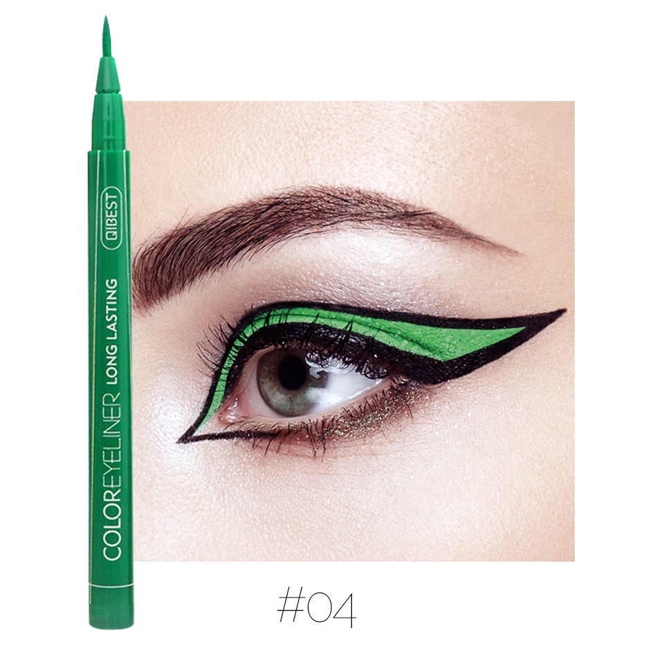 Eyeliner colorat Qibest Waterproof, Verde #04 cu comanda online