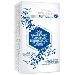 Fiole cu Acid Hialuronic – Gerovital H3 Hyaluron C Hyaluronic Acid and Vitamin C Ampoules, 10 fiole x 2ml pentru ingrijirea fetei