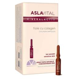Fiole cu Colagen – Aslavital Mineralactiv Collagen Ampoules, 10 fiole x 2ml pentru ingrijirea fetei