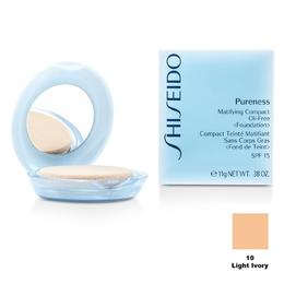 Fond de Ten Compact Matifiant – Shiseido Pureness Matifiying Compact Oil-Free Foundation – 10 Light Ivory, 11g cu Comanda Online