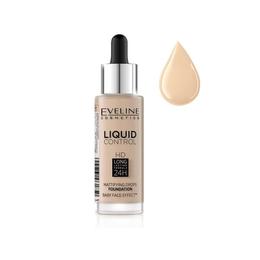 Fond de ten Eveline Cosmetics, Liquid Control HD, 015 Light Vanilla, 32 ml cu Comanda Online