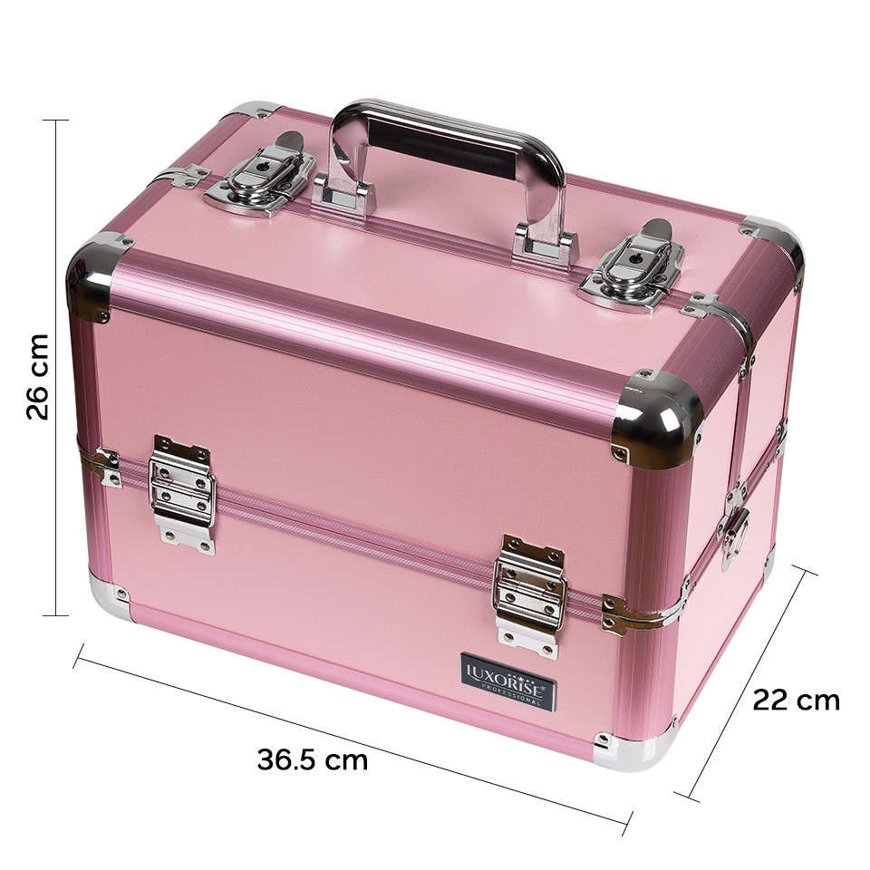 Geanta Makeup din Aluminiu Perfect Organizer, Pink – LUXORISE cu comanda online