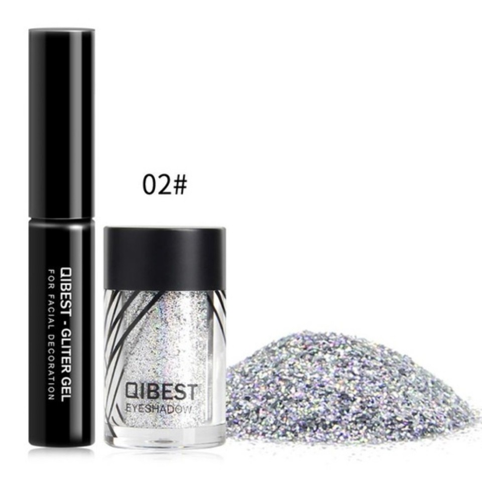 Glitter ochi cu adeziv inclus Glowing Metallic #02 Pearl Silver cu comanda online