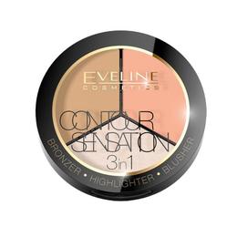 Pudra Contour sensation 3 in 1, Eveline Cosmetics, Peache Beige 15g cu Comanda Online