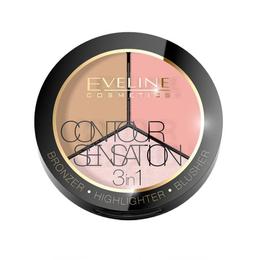 Pudra Contour sensation 3 in 1, Eveline Cosmetics, Pink Beige 15g cu Comanda Online