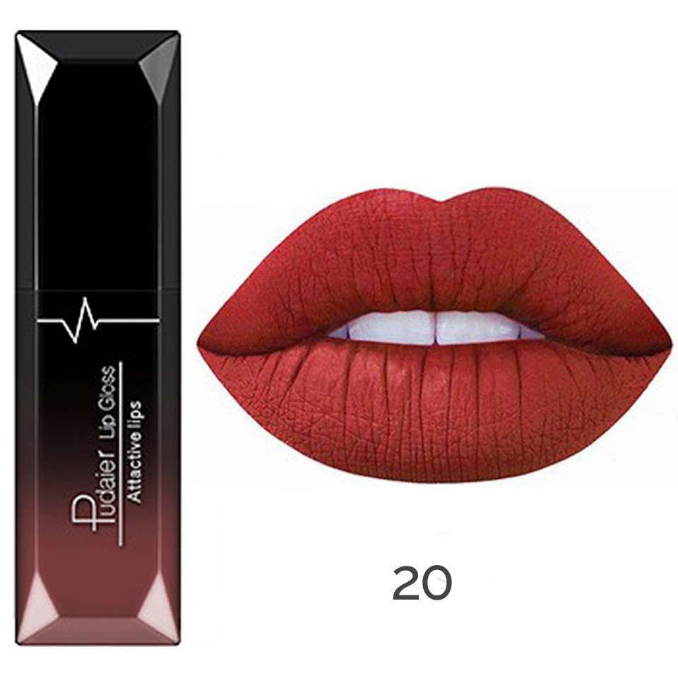 Ruj lichid mat Pudaier Attractive Lips – Atomic red #20 cu comanda online