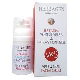 Ser Facial cu Venin de Vipera si Extract din Melc Herbagen, 30g pentru ingrijirea fetei